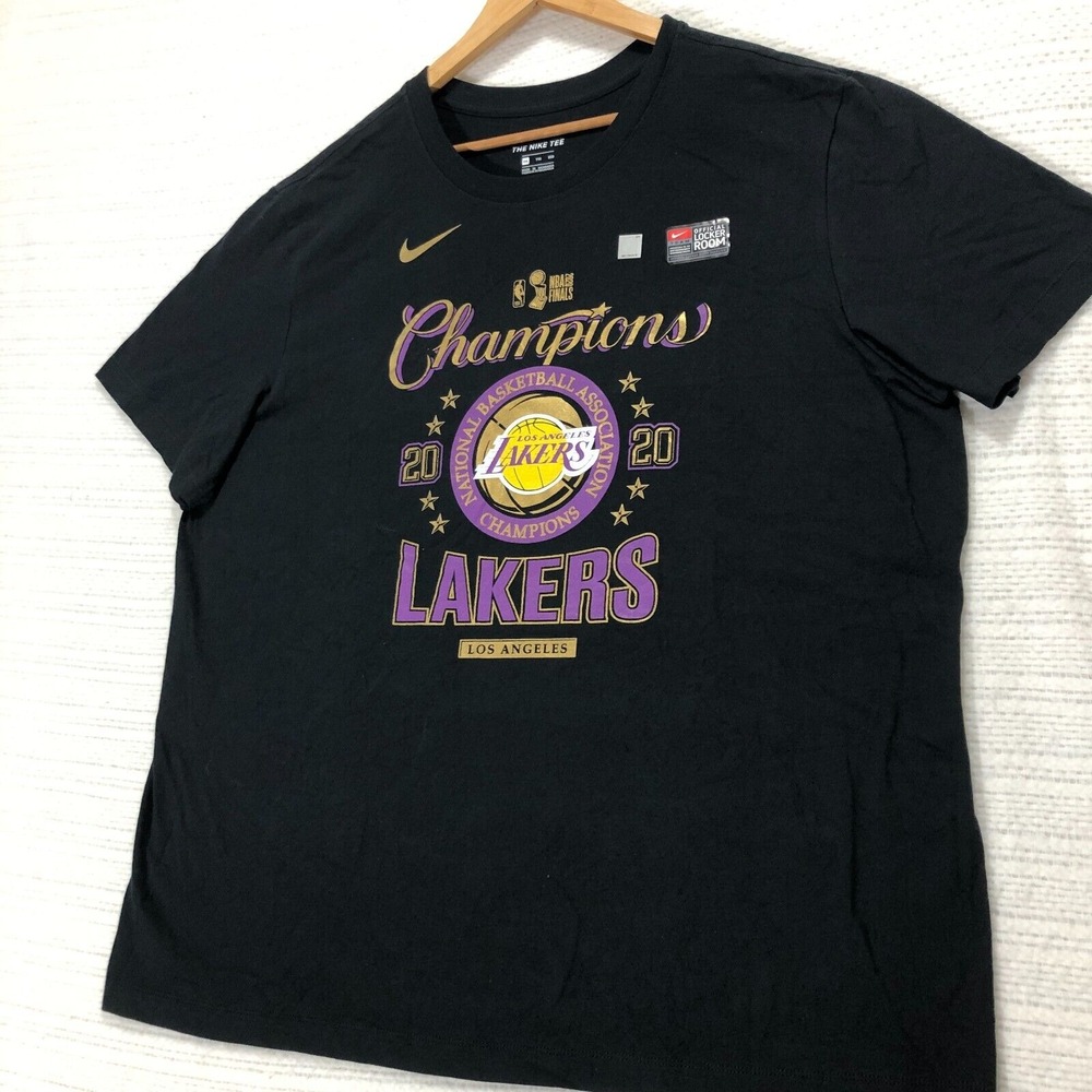 Nike 2020 Champions Lakers Black with Purple and Yellow Size XXL